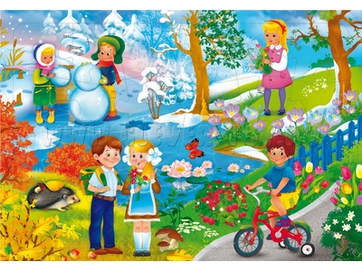 Пазл на подложке "Времена года" (24 дет.) Пазл на подложке "Времена года" (24 дет.)