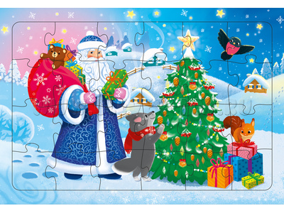 Пазл на подложке "Дед Мороз" (24 дет.) Пазл на подложке "Дед Мороз" (24 дет.)