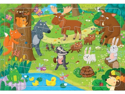 Пазл на подложке "Лесные животные" (24 дет.) Пазл на подложке "Лесные животные" (24 дет.)