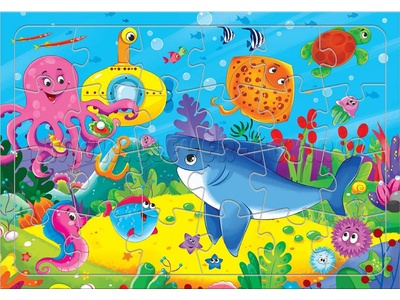 Пазл на подложке "Морские обитатели" (24 дет.) Пазл на подложке "Морские обитатели" (24 дет.)