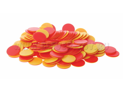 Фишки счетные двухцветные (красный/желтый, 25мм, 200шт) Фишки счетные двухцветные (красный/желтый, 25мм, 200шт)