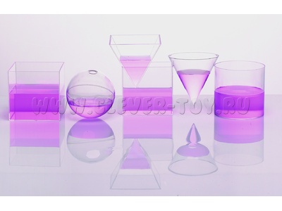 Набор "Фигуры геометрические. Объем" прозрачный (основа 10см, 6шт) Набор "Фигуры геометрические. Объем" прозрачный (основа 10см, 6шт)