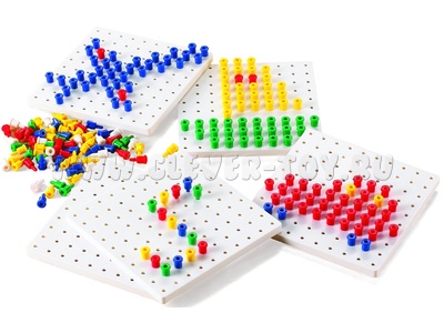 Мозаика Peg Board (5 цветов, 5 досок 15,7см, 1000 деталей) Мозаика Peg Board (5 цветов, 5 досок 15,7см, 1000 деталей)