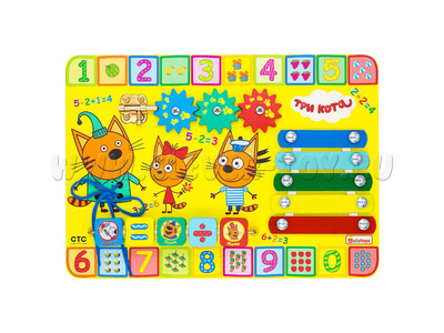 Бизиборд "Учим цифры" (25*35 см, серия "Три кота") Бизиборд "Учим цифры" (25*35 см, серия "Три кота")
