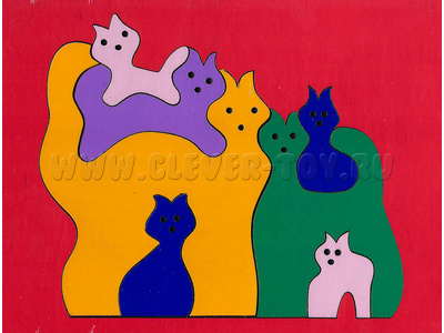 Мозаика "Сложи картинку. Кошачья семейка" Мозаика "Сложи картинку. Кошачья семейка"