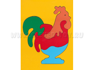 Мозаика "Сложи картинку. Петушок" (4 детали) Мозаика "Сложи картинку. Петушок" (4 детали)