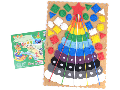 Пособие "Елочка радужная" (игра к коврографу Ларчик, ковролин) Пособие "Елочка радужная" (игра к коврографу Ларчик, ковролин)