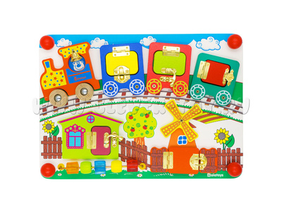 Бизиборд "Вагончики" (35*25 см) Бизиборд "Вагончики" (35*25 см)
