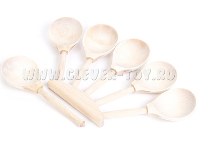 Ложки веерные «пятёрка» (дерево, без росписи) Ложки веерные «пятёрка» (дерево, без росписи)