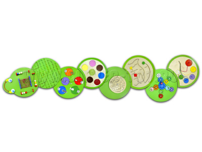Тактильно-развивающая панель "Гусеница Жужа" (332х50см) Тактильно-развивающая панель "Гусеница Жужа" (332х50см)