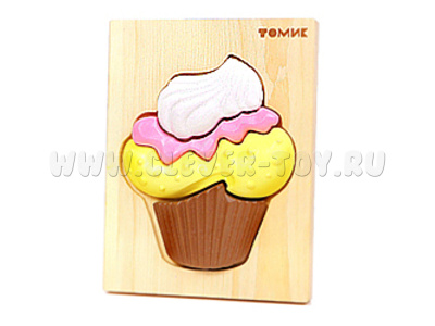 Пазл-картинка деревянная "Пирожное" Пазл-картинка деревянная "Пирожное"