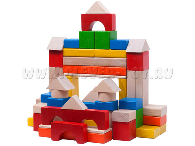 Конструктор деревянный окрашенный (66 деталей) Конструктор деревянный окрашенный (66 деталей)