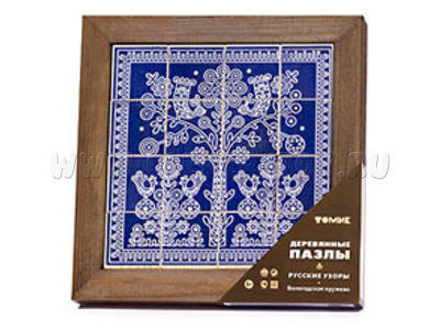 Пазл деревянный "Вологодское кружево" (16 деталей) Пазл деревянный "Вологодское кружево" (16 деталей)