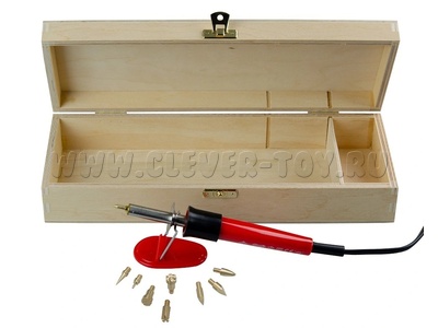 Выжигатель по дереву с насадками Pebaro (9 насадок) в деревянном ящике Выжигатель по дереву с насадками Pebaro (9 насадок) в деревянном ящике