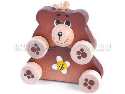 Машинка "Мишка" (дерево) - остатки Машинка "Мишка" (дерево) - остатки