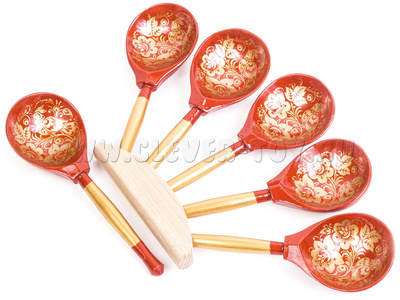 Ложки веерные "пятерка" (дерево) Ложки веерные "пятерка" (дерево)