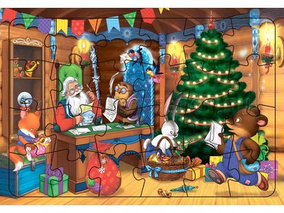 Пазл на подложке "В гостях у Деда Мороза" (24 дет.) Пазл на подложке "В гостях у Деда Мороза" (24 дет.)