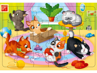 Пазл на подложке "Котики" (24 дет.) Пазл на подложке "Котики" (24 дет.)