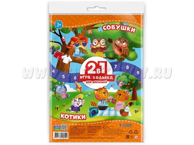 Игра-ходилка с фишками для малышей 2в1 "Котики+Совушки" Игра-ходилка с фишками для малышей 2в1 "Котики+Совушки"
