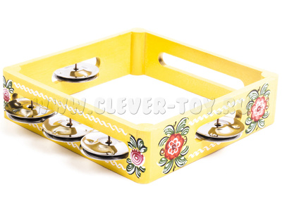 Тамбурин из массива березы, D 20 см (с росписью) Тамбурин из массива березы, D 20 см (с росписью)