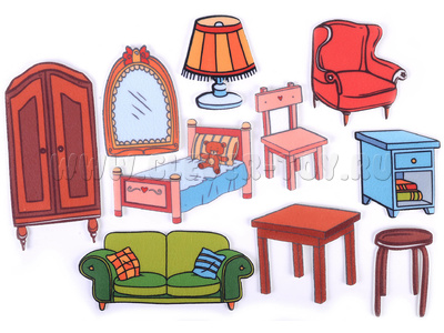 Мебель (демонстрационный материал, фетр) Мебель (демонстрационный материал, фетр)