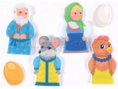 Пальчиковый театр Курочка Ряба (6 элементов, фетр) Пальчиковый театр Курочка Ряба (6 элементов, фетр)