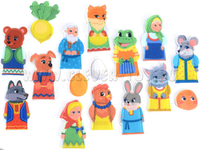 Пальчиковый театр Сказки 5 в 1 (16 элементов, фетр) Пальчиковый театр Сказки 5 в 1 (16 элементов, фетр)