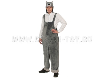 Костюм взрослый "Кот серый" (плюш) Костюм взрослый "Кот серый" (плюш)