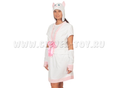 Костюм взрослый "Кошечка белая" (плюш) Костюм взрослый "Кошечка белая" (плюш)