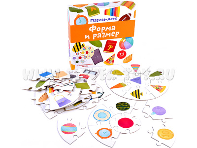 Развивающие пазлы-лото "Форма и размер" Развивающие пазлы-лото "Форма и размер"