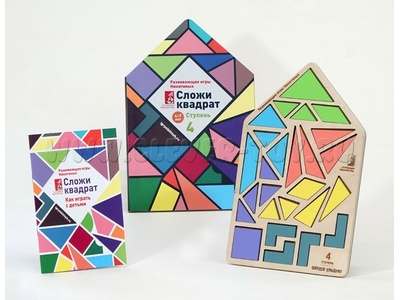 Сложи квадрат. Ступень 4. Планшет-домик. (2 уровень, дерево) Сложи квадрат. Ступень 4. Планшет-домик. (2 уровень, дерево)