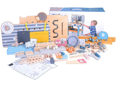 Набор "Верстак" с часами и доской для рисования в коробке (остатки) Набор "Верстак" с часами и доской для рисования в коробке (остатки)