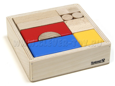 Конструктор деревянный - 20 деталей. Цветной Конструктор деревянный - 20 деталей. Цветной