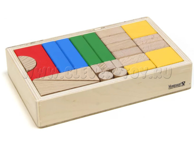 Конструктор деревянный - 30 деталей. Цветной Конструктор деревянный - 30 деталей. Цветной