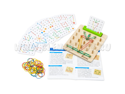 Геоборд с подставкой под карточки (14*17 см, 50 резинок, 20 карточек) Геоборд с подставкой под карточки (14*17 см, 50 резинок, 20 карточек)