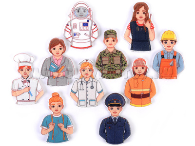 Пальчиковый театр Профессии (10 элементов, фетр) Пальчиковый театр Профессии (10 элементов, фетр)