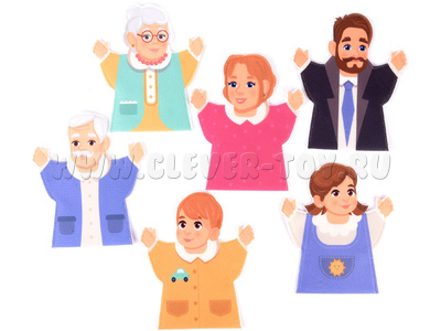 Театр на руку "Семья" фетр (6 детатей)