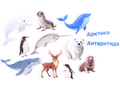 Обитатели Арктики и Антарктики с игровым полем (фетр) Обитатели Арктики и Антарктики с игровым полем (фетр)