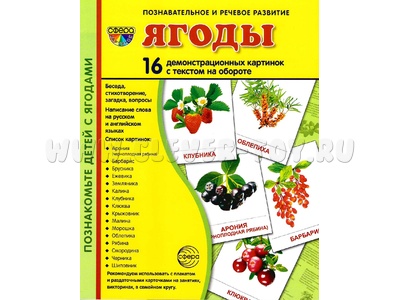 Демонстрационные картинки СУПЕР. Ягоды (16 шт.) Демонстрационные картинки СУПЕР. Ягоды (16 шт.)