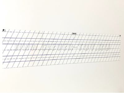 Магнитно-маркерное поле "Линейка" для работы на классной доске (из 4-х частей) пунктир
