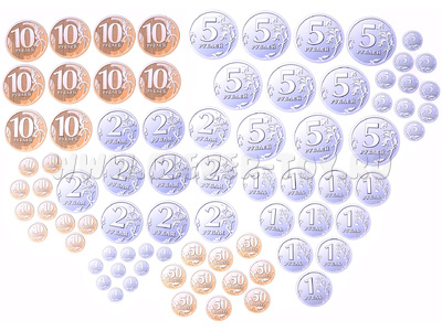 Набор магнитных карточек "Монеты"* Набор магнитных карточек "Монеты"*