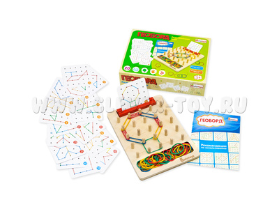 Геоборд с подставкой под карточки (14*20 см, 50 резинок, 20 карточек) Геоборд с подставкой под карточки (14*20 см, 50 резинок, 20 карточек)